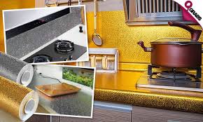 Kitchen Gold Foil Stickers Self adhesive Waterproof Anti Greasy Kitchen Wall Stickers 60cm*2m